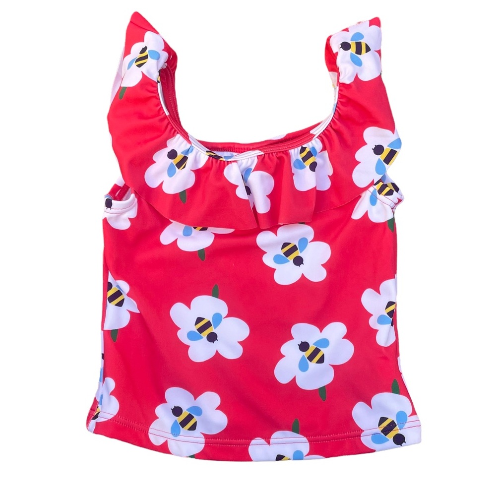 NWT Hanna Andersson Girls Kids SunBlock Tankini Top Floral Sz 90